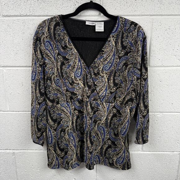 Vtg East 5th Top Size XL Paisley Babydoll Y2K Boho Career Fairy Whimsigoth Indie - Picture 1 of 11
